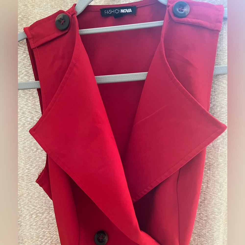 Stylish Red Sleeveless romper small